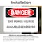 Signmission 2nd Power Source Available Generator, 10 in W x Rectangle, Vinyl Decal OS-2PACK-DS-D-710-L-1950 - alternate 6